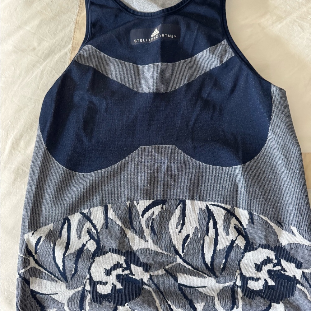 Stella McCartney Blue and Gray Floral Tank